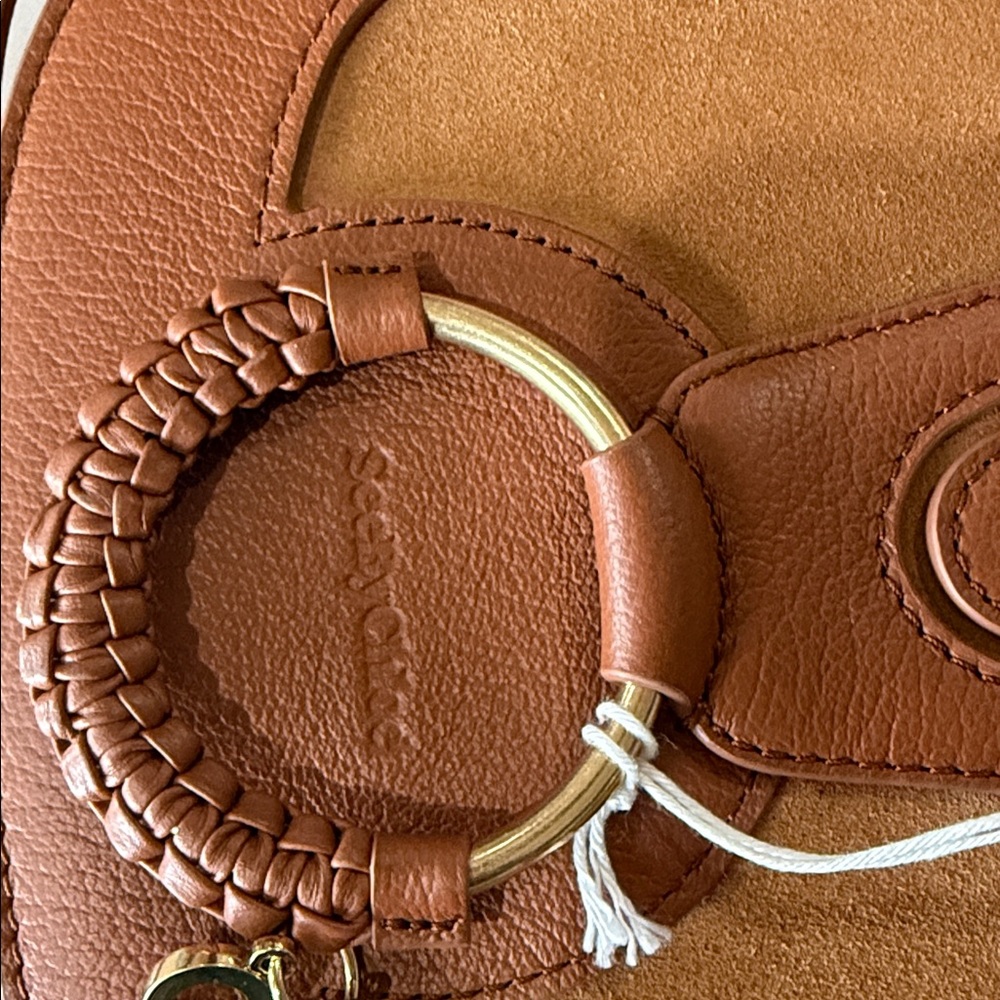 See by Chloé Hana Caramello Leather & Suede Saddle Crossbody Bag - Picture 15 of 16
